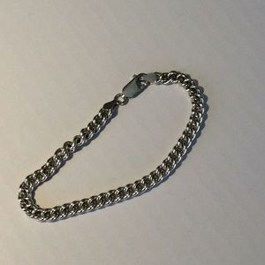 Sterling Silver Curb Chain Bracelet Italy